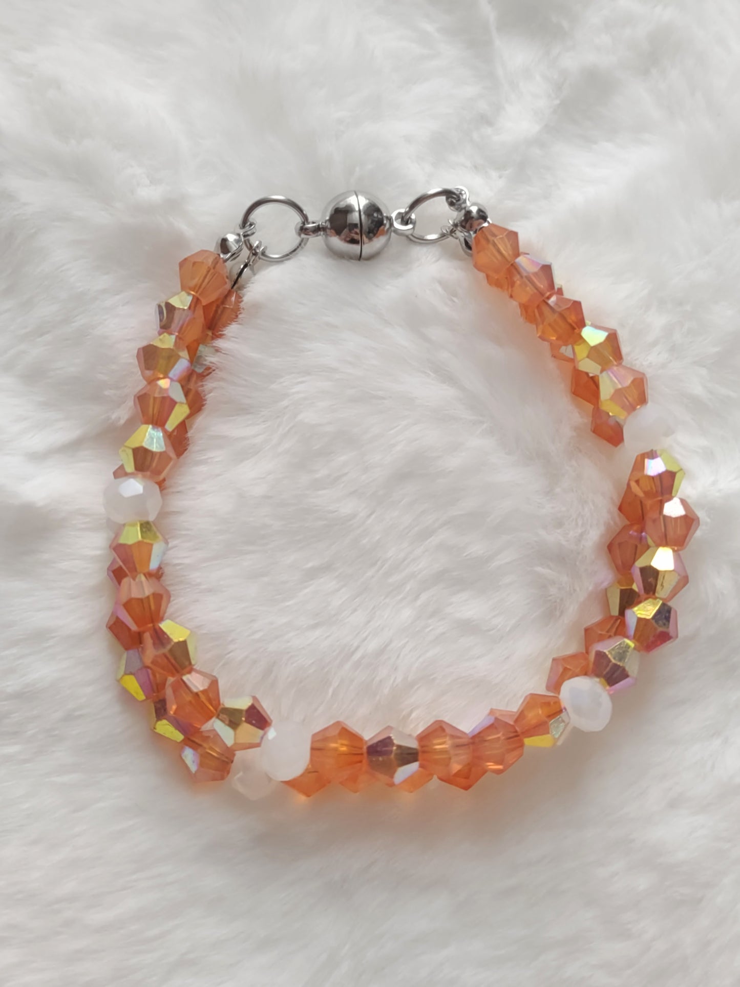 "Pastel Spring" Glass Bead 2 Strand Bracelet, Stainless Steel, Magnetic Clasp