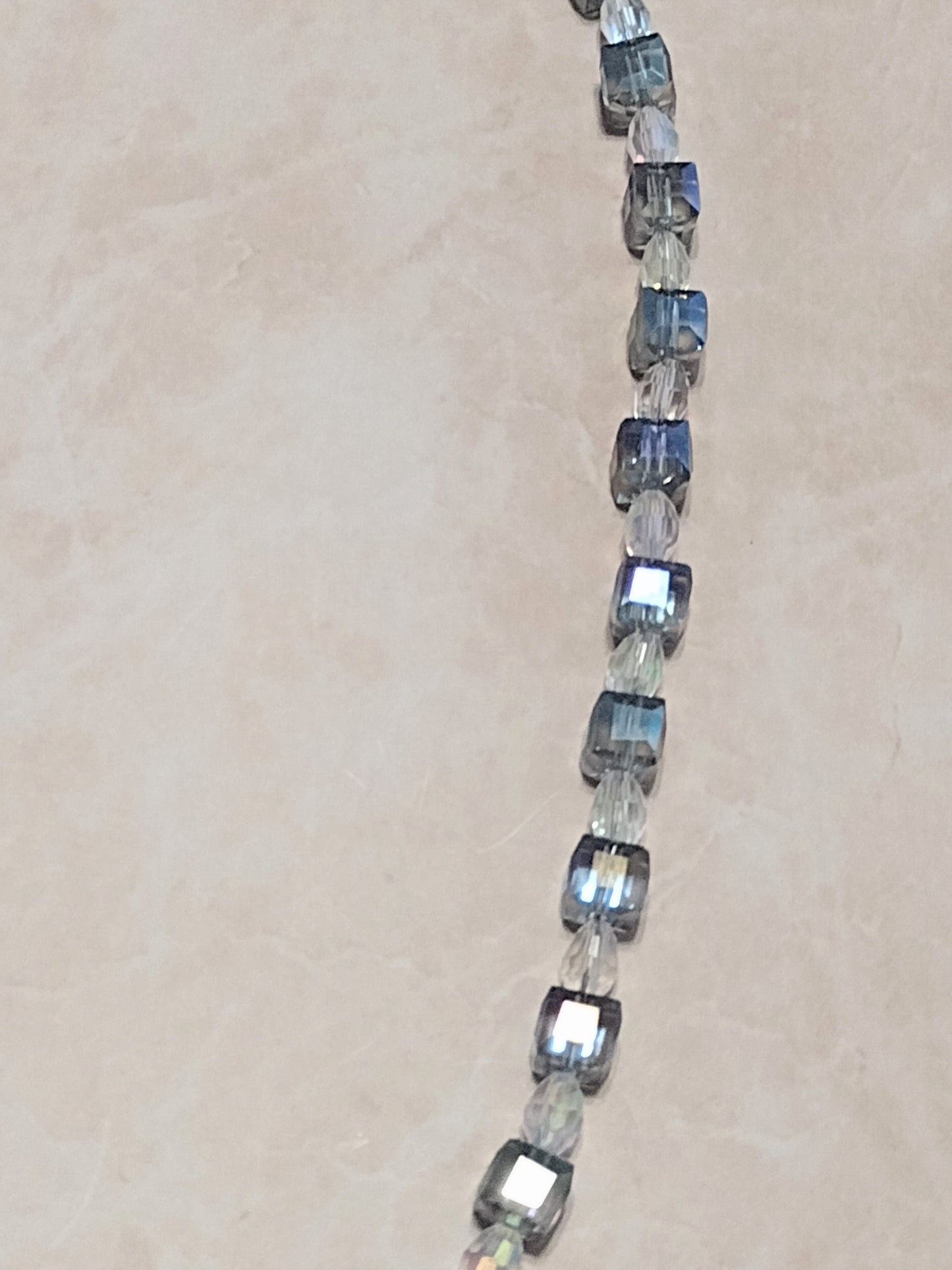 "Night Dreams" Glass Beaded Necklace, Stainless Steel, Magnetic Clasp