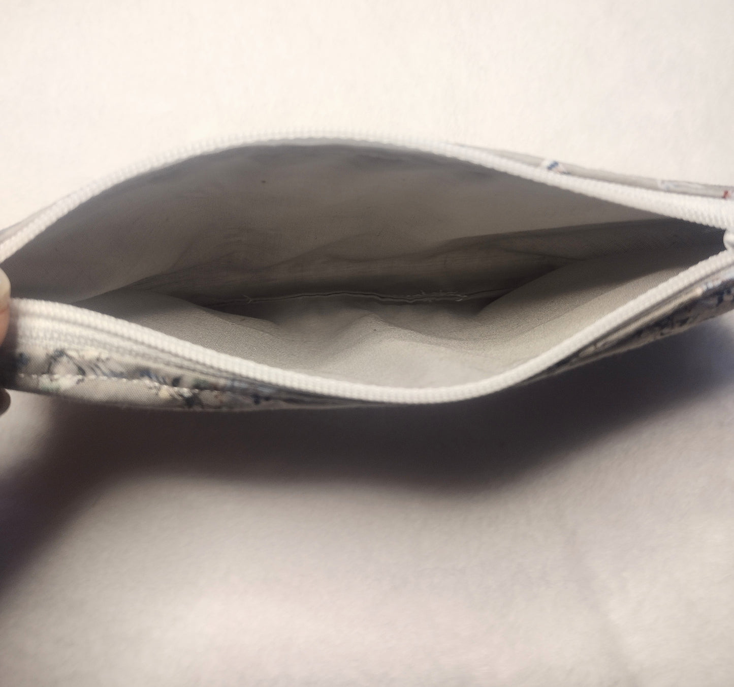 Gray Cotton Butterfly Print Makeup/Accessory Bag (Large), Cosmetic Bag