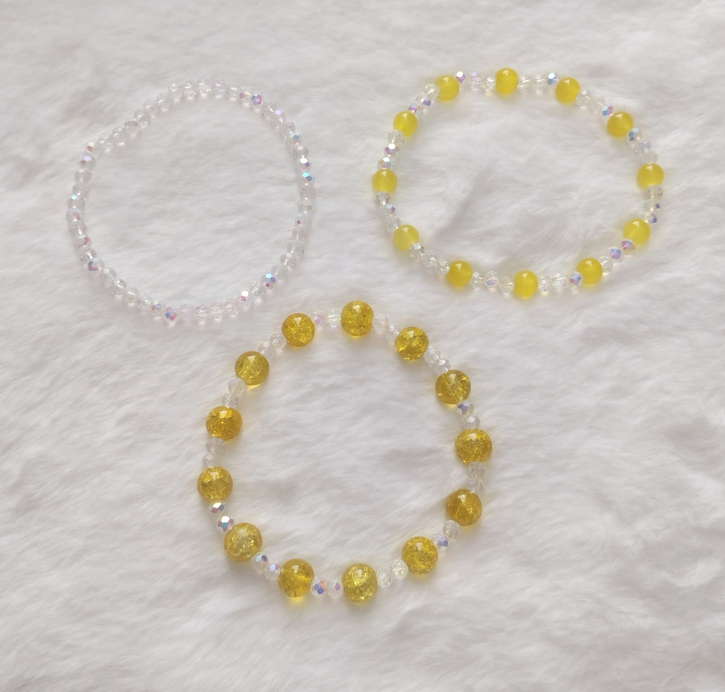 "Pastel Spring" Bracelet Stacker, Stretch Bracelets, Glass Beads, 4 Colors
