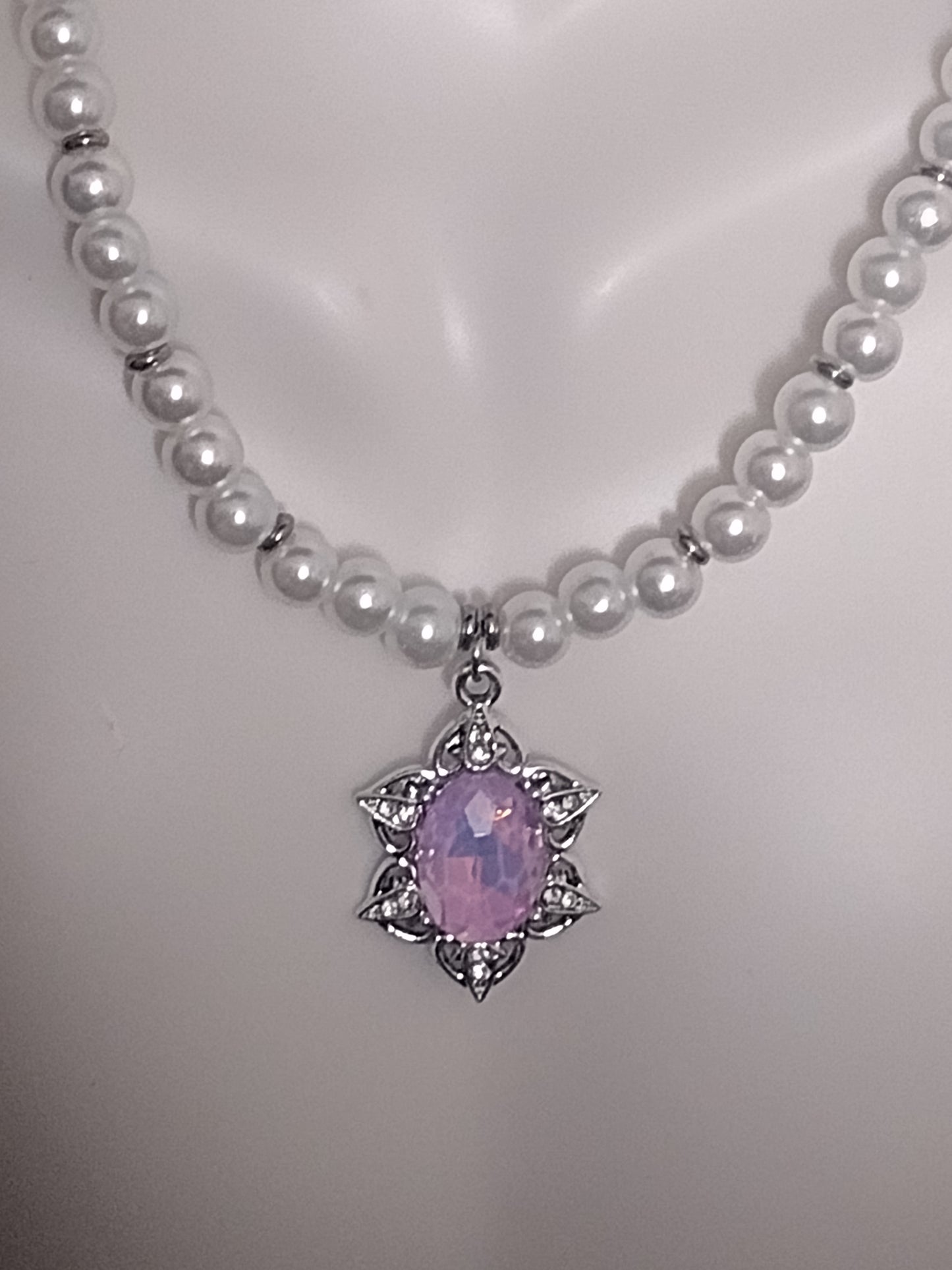 "Classic Pearls" Glass Pearl Beaded Necklace, Stainless Steel, Magnetic Clasp, 2 Colors