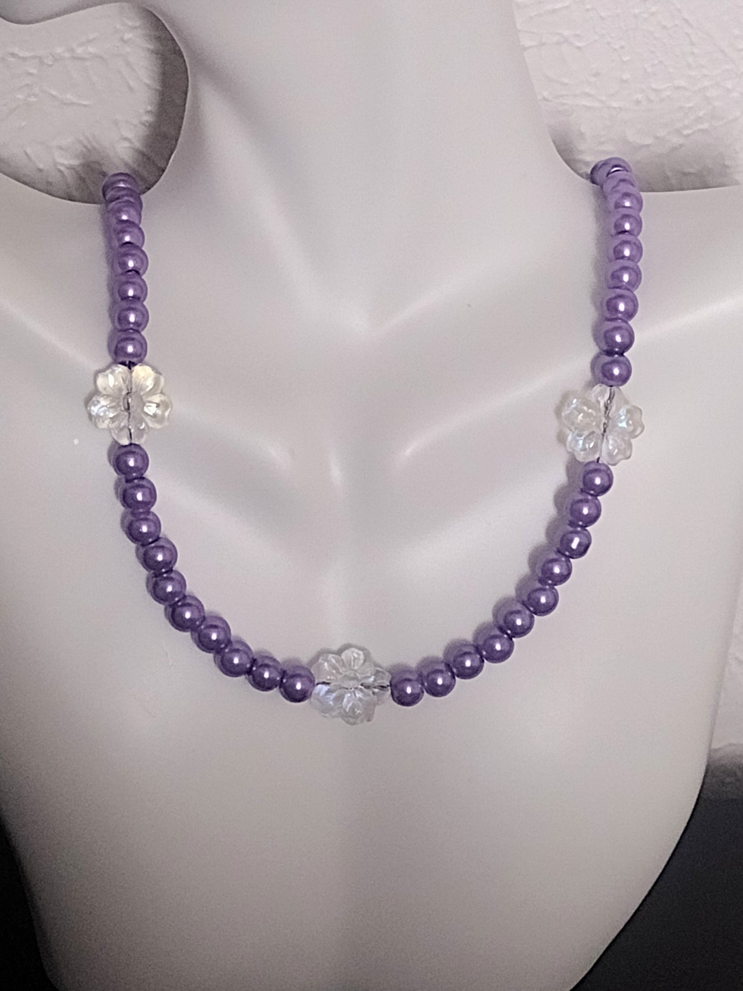 "Spring Pearls" Glass Pearl Beaded Necklace, Stainless Steel, Magnetic Clasp, 6 Colors