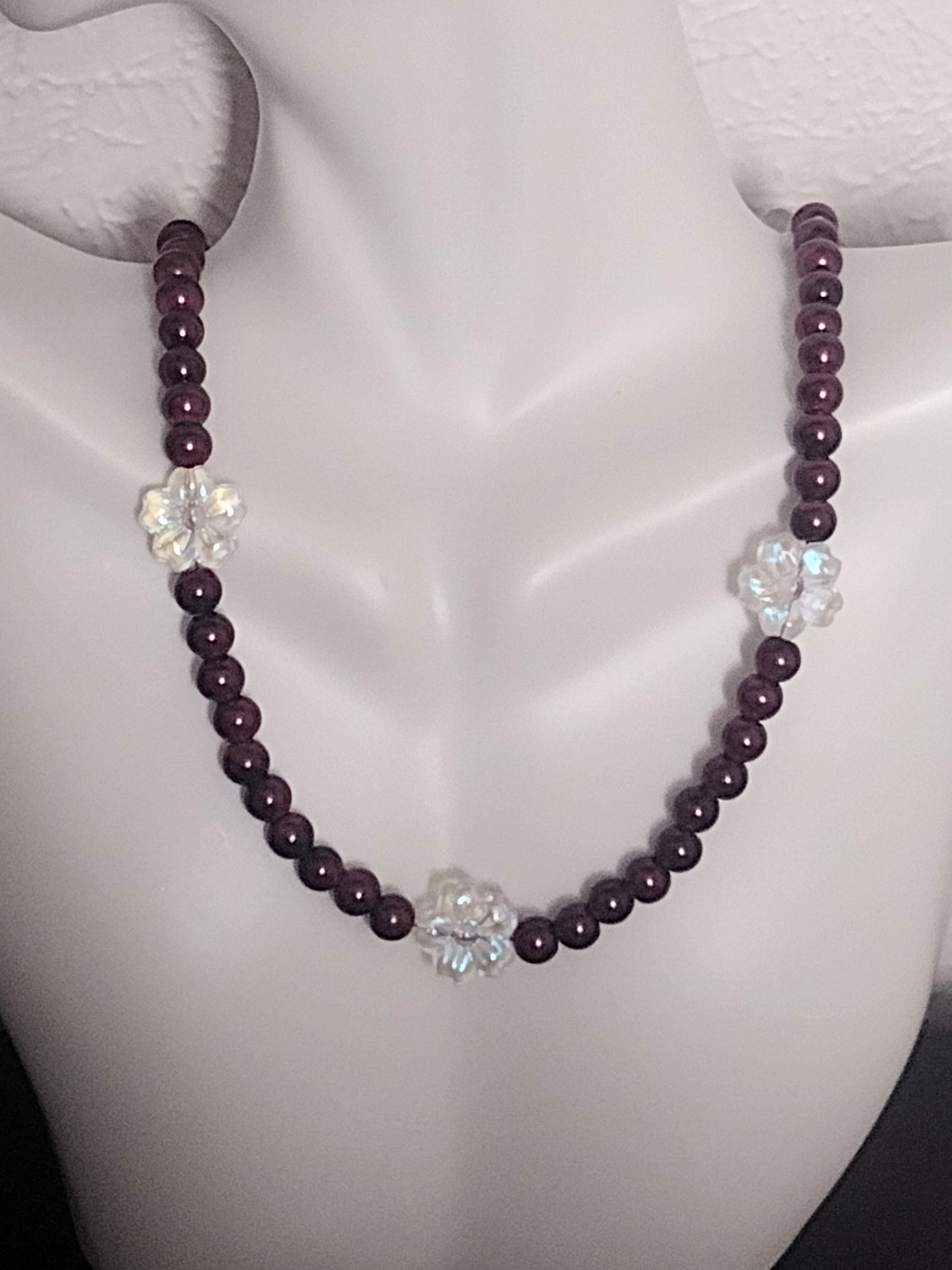 "Spring Pearls" Glass Pearl Beaded Necklace, Stainless Steel, Magnetic Clasp, 6 Colors