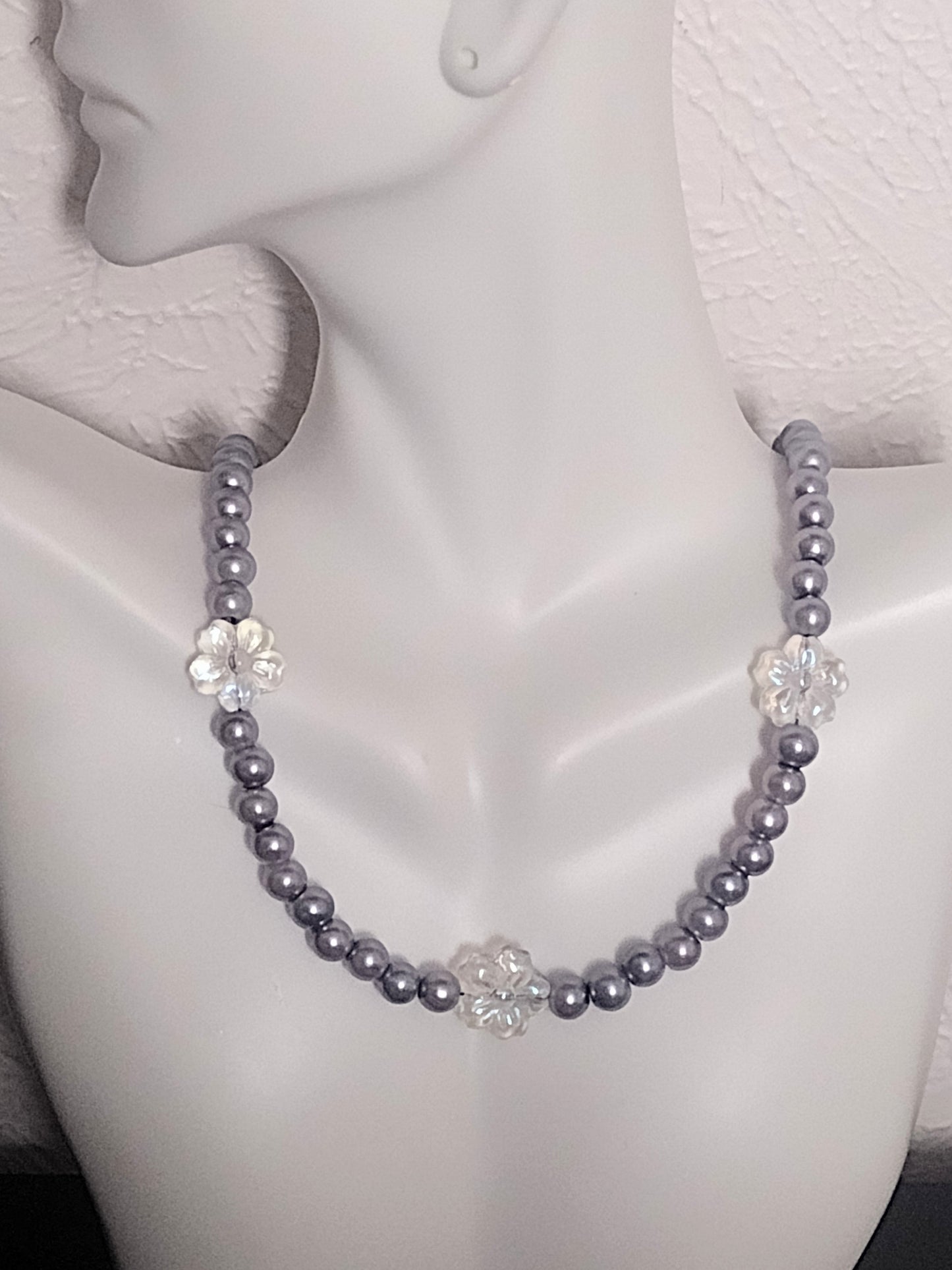 "Spring Pearls" Glass Pearl Beaded Necklace, Stainless Steel, Magnetic Clasp, 6 Colors