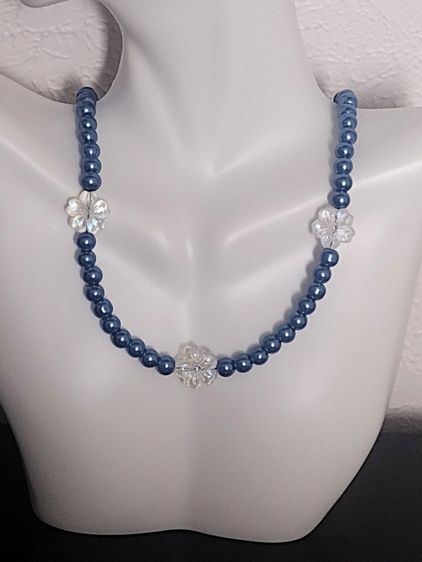 "Spring Pearls" Glass Pearl Beaded Necklace, Stainless Steel, Magnetic Clasp, 6 Colors