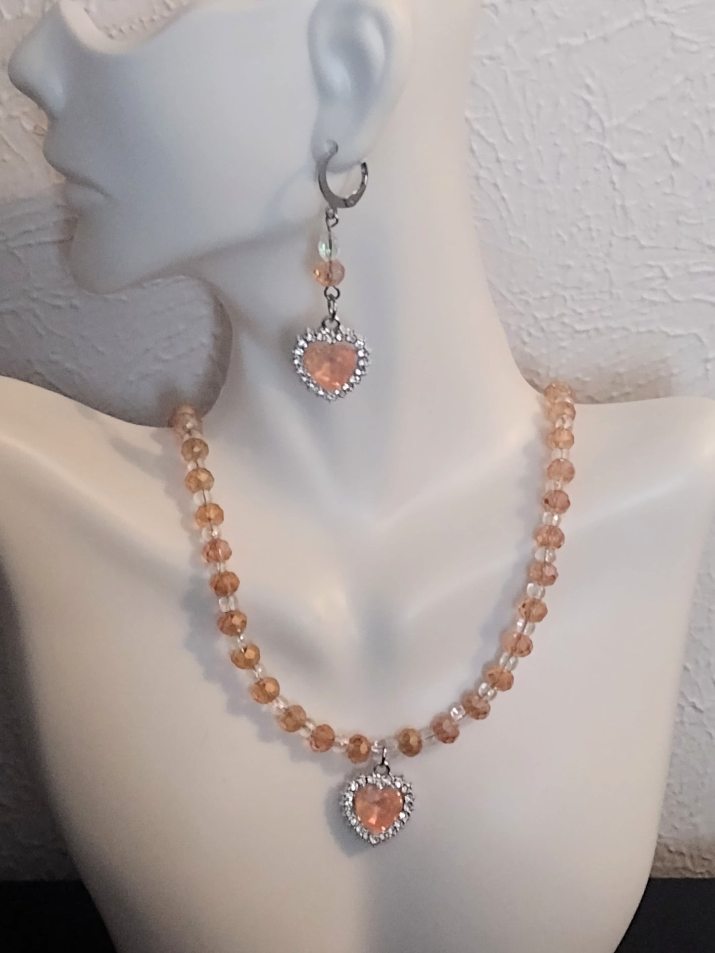 "Sunset Crush" Glass Beaded Necklace, Magnetic Clasp,