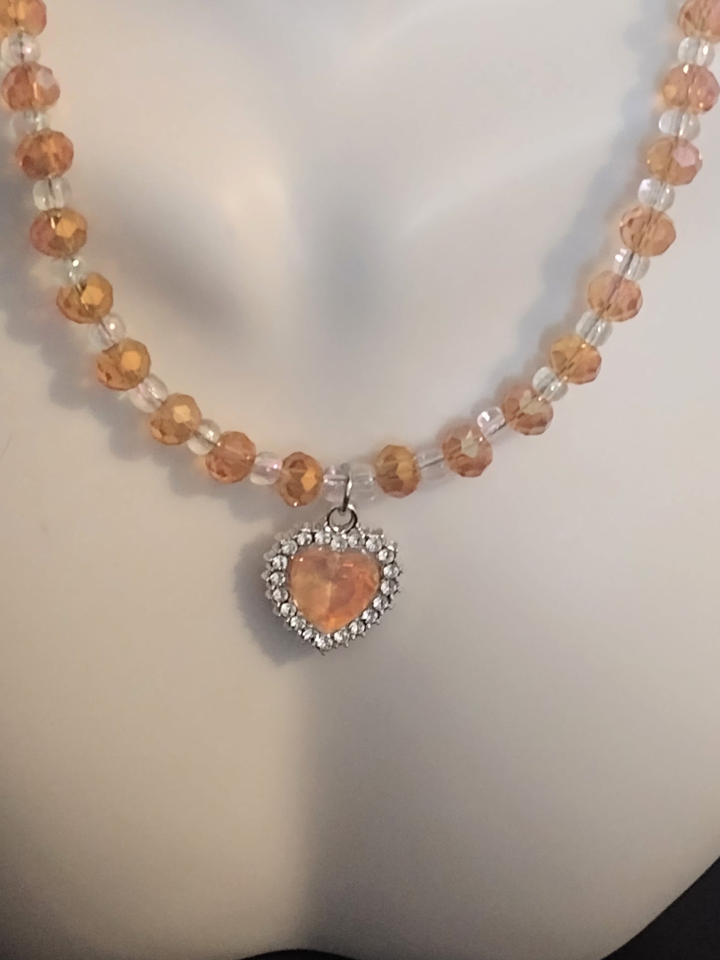 "Sunset Crush" Glass Beaded Necklace, Magnetic Clasp,