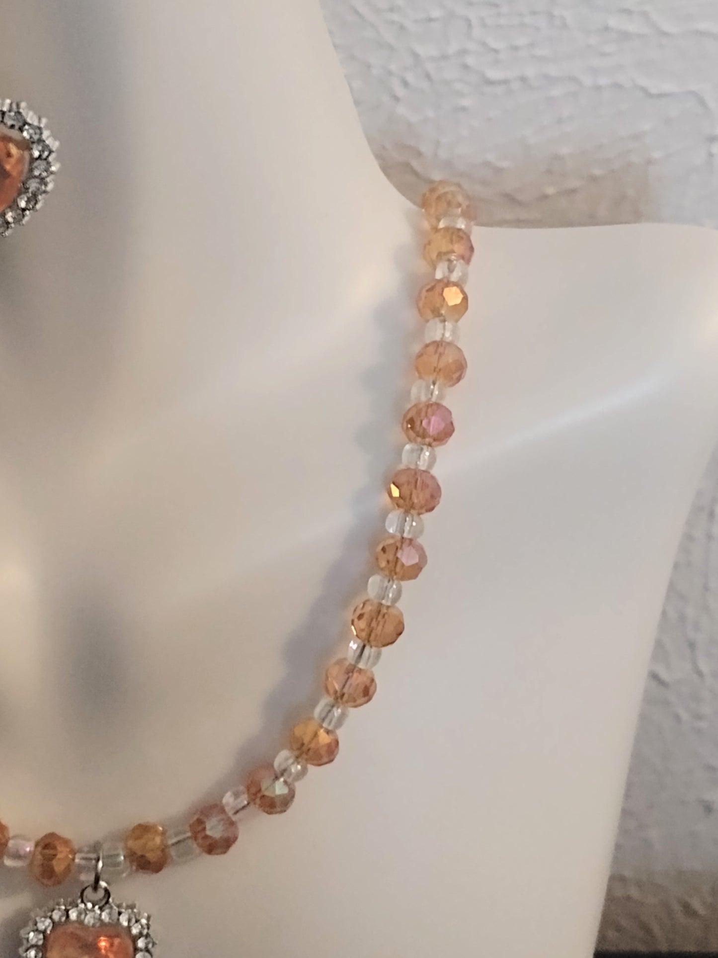 "Sunset Crush" Glass Beaded Necklace, Magnetic Clasp,
