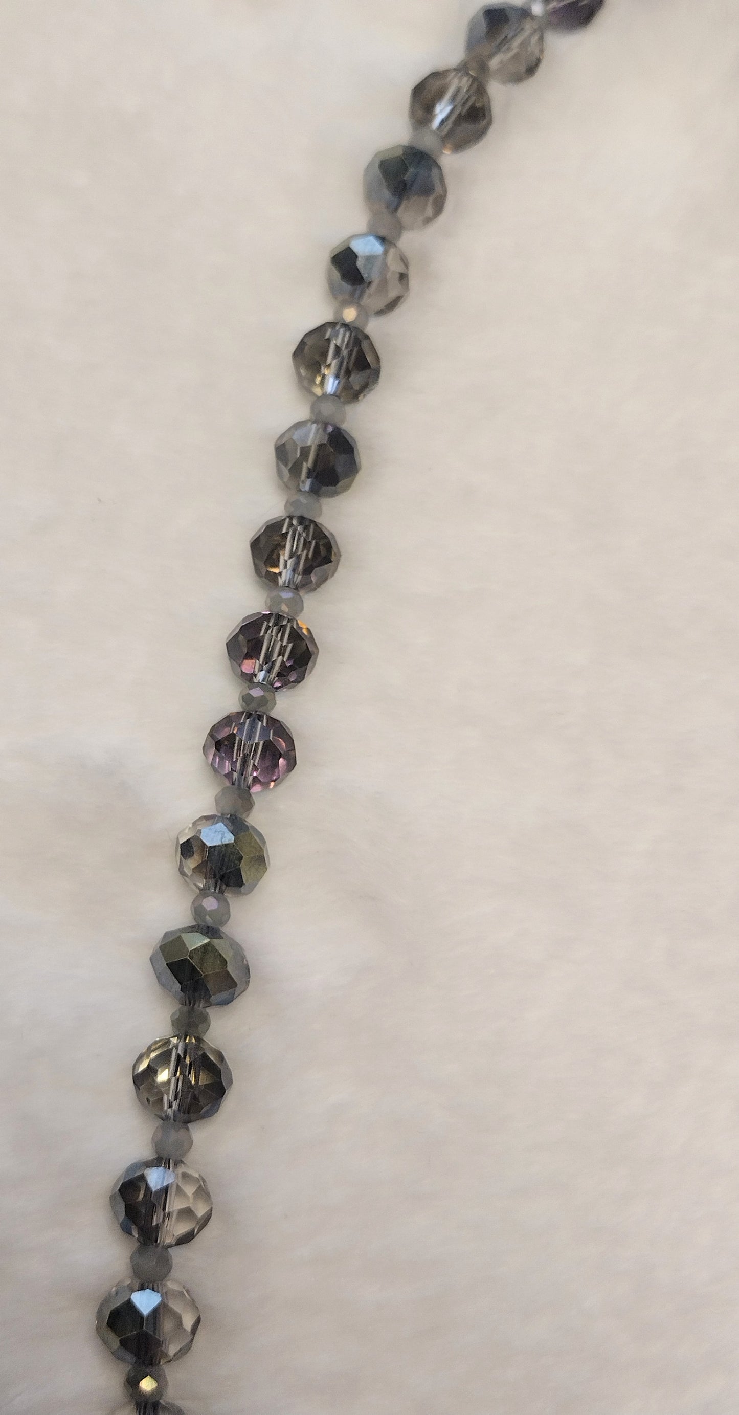 "Stormy Love" Glass Beaded Necklace, Magnetic Clasp, Stainless Steel