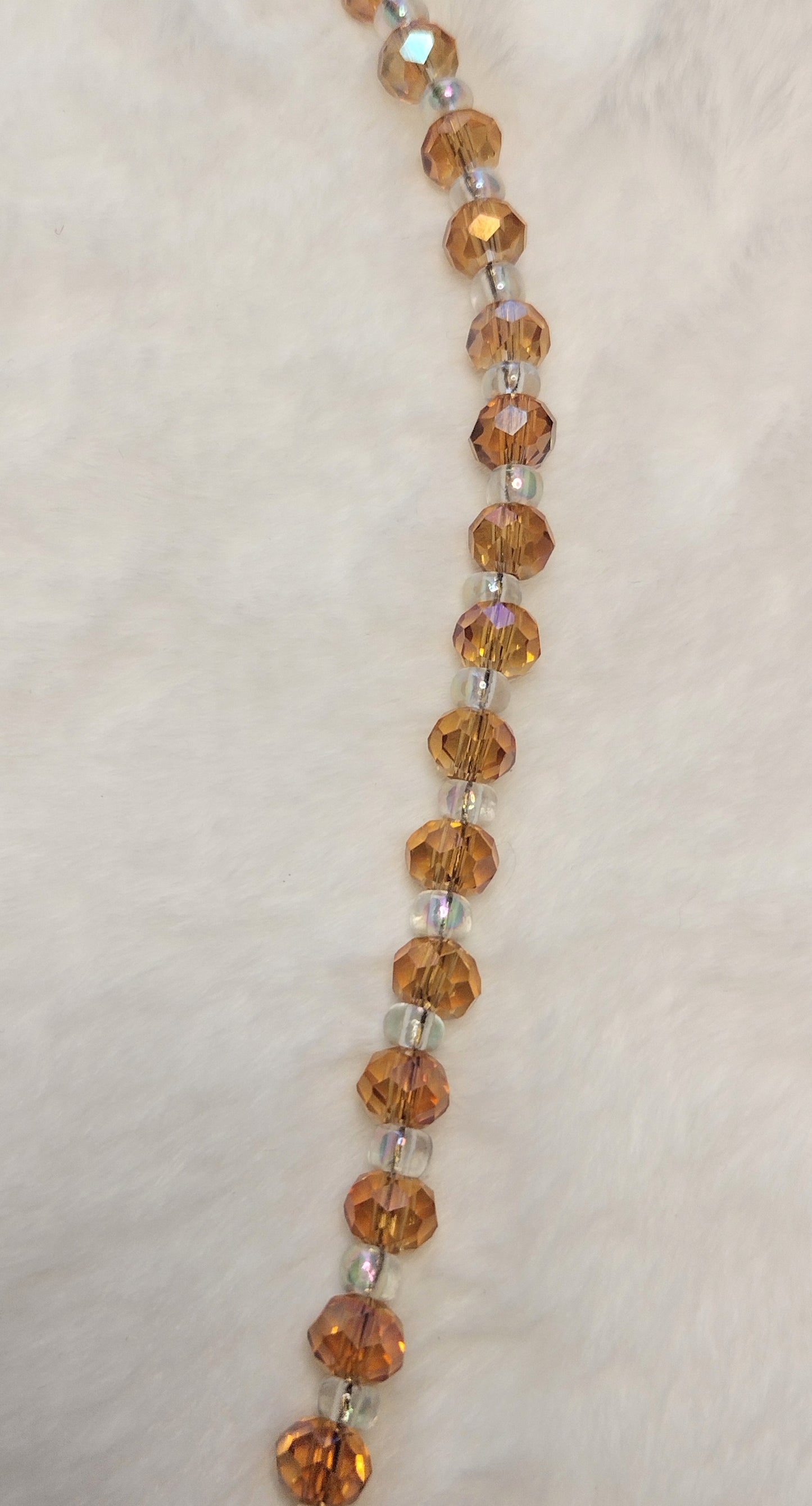 "Sunset Crush" Glass Beaded Necklace, Magnetic Clasp,