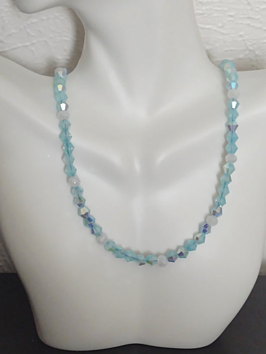 "Pastel Spring" Glass Beaded Necklace, Stainless Steel, Magnetic Clasp, 6 Colors