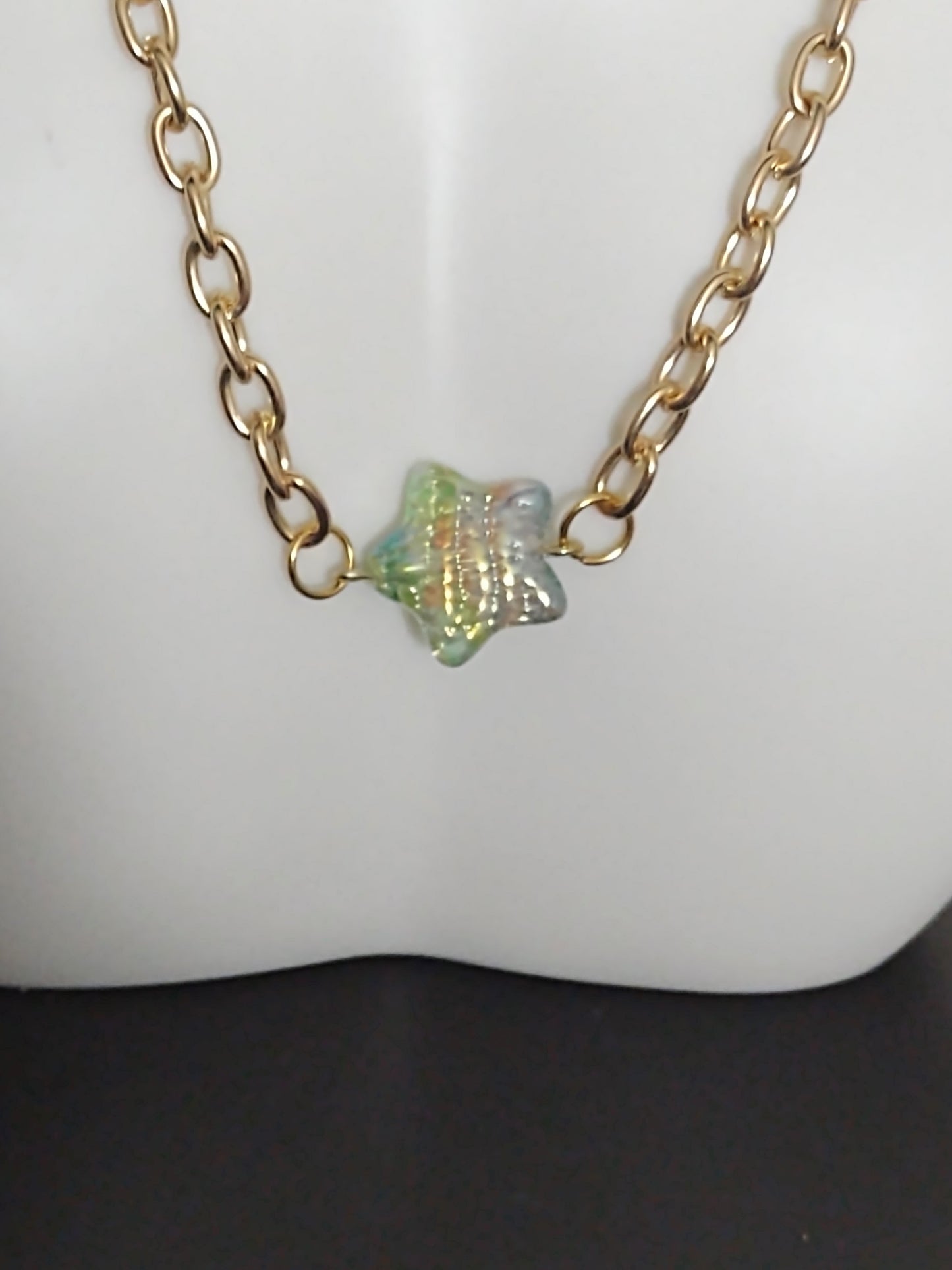 "Stars or Hearts" Gold Stainless Steel Necklace, Magnetic Clasp, 2 Options