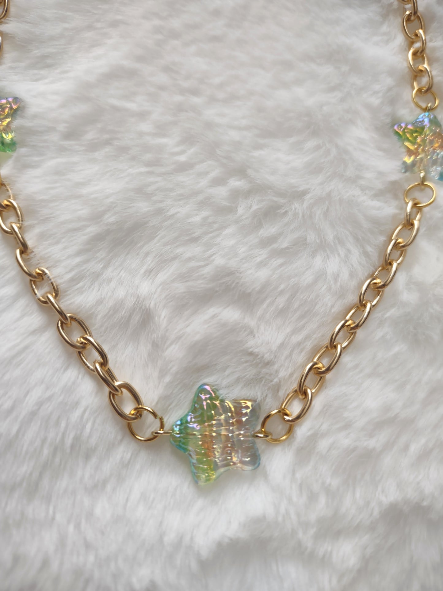 "Stars or Hearts" Gold Stainless Steel Necklace, Magnetic Clasp, 2 Options