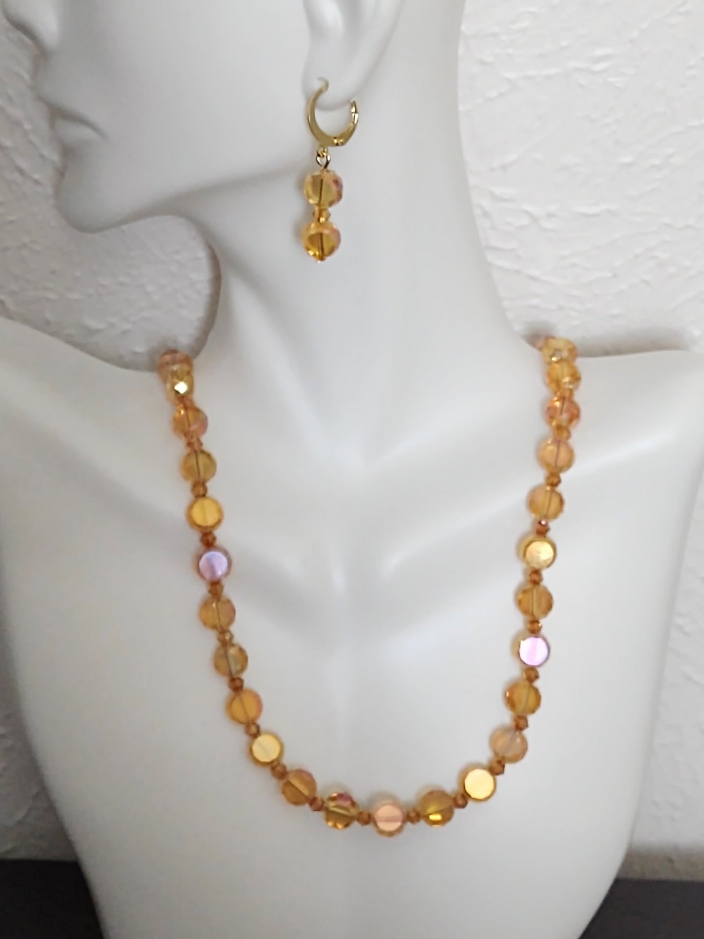 "Aurora" Glass Beaded Necklace, Stainless Steel, Magnetic Clasp, 4 Colors