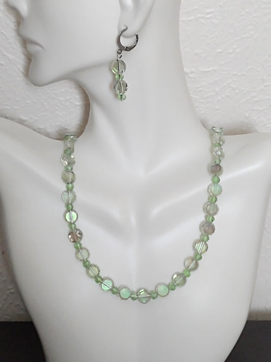 "Aurora" Glass Beaded Necklace, Stainless Steel, Magnetic Clasp, 4 Colors