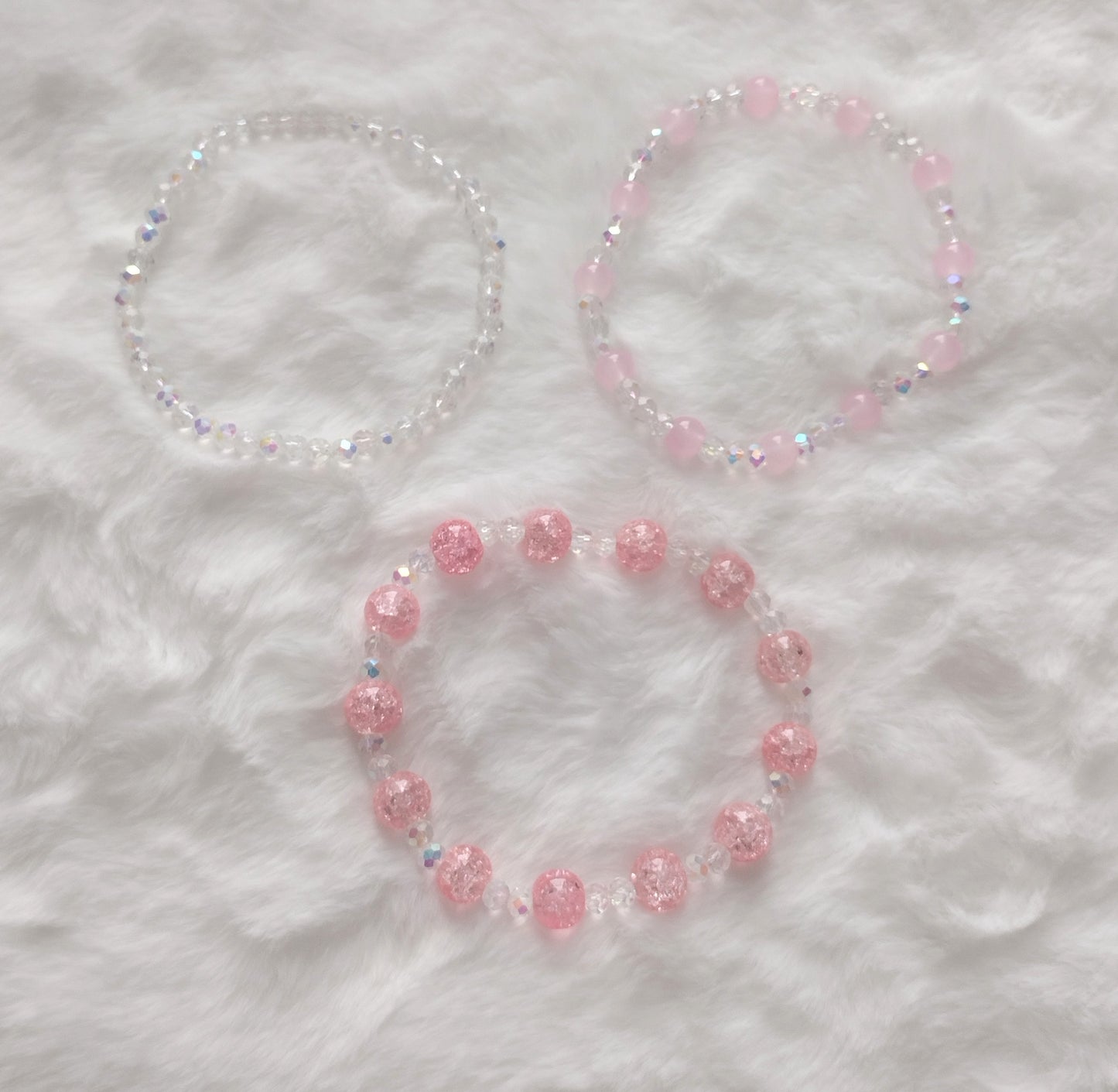 "Pastel Spring" Bracelet Stacker, Stretch Bracelets, Glass Beads, 4 Colors