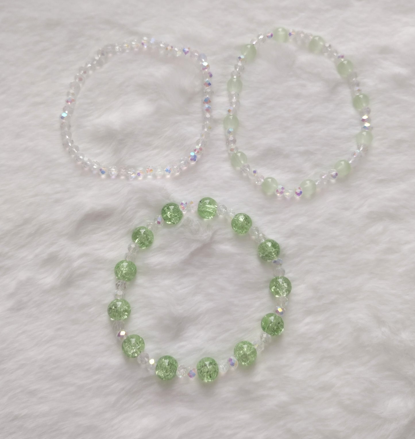 "Pastel Spring" Bracelet Stacker, Stretch Bracelets, Glass Beads, 4 Colors
