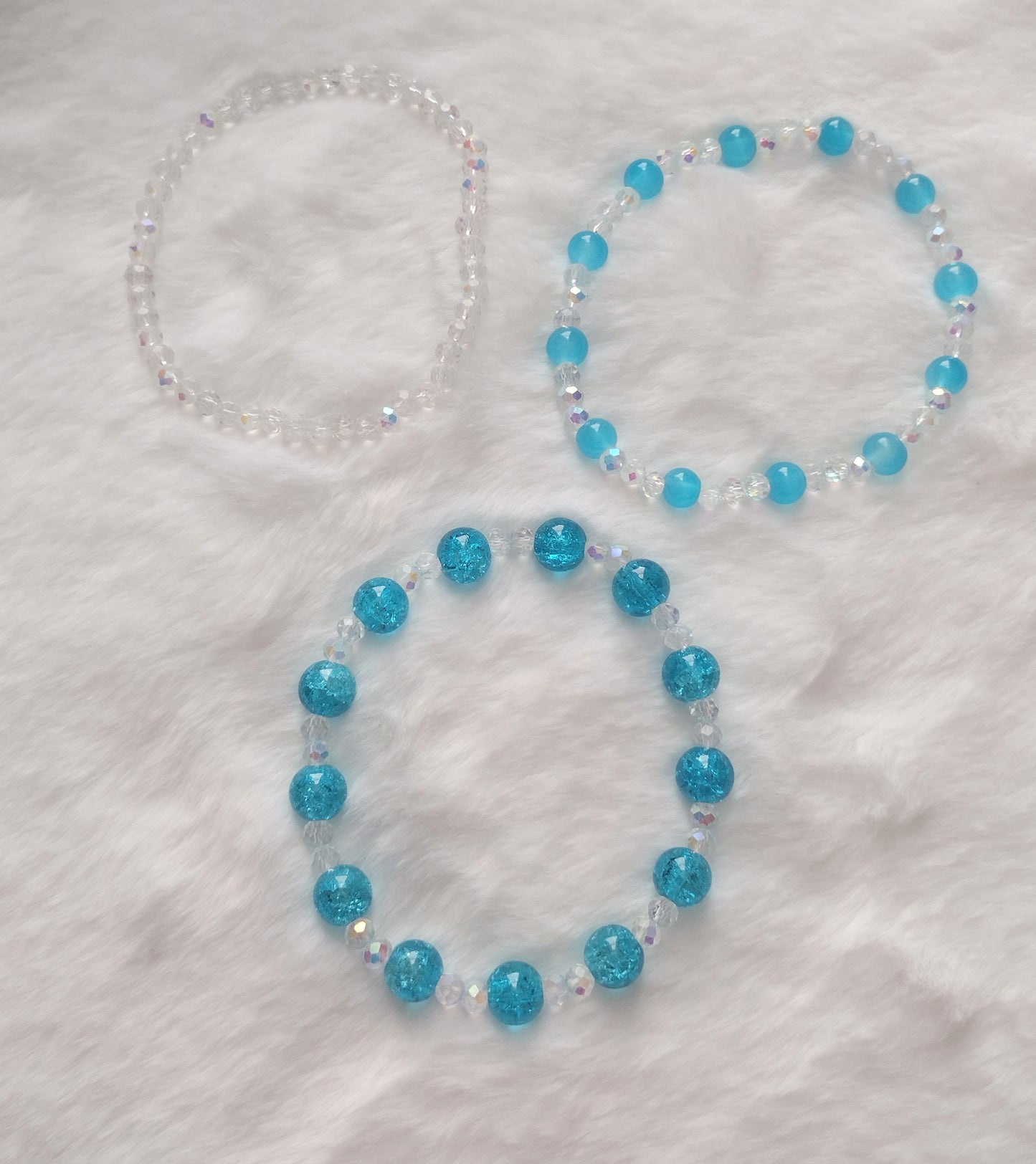 "Pastel Spring" Bracelet Stacker, Stretch Bracelets, Glass Beads, 4 Colors