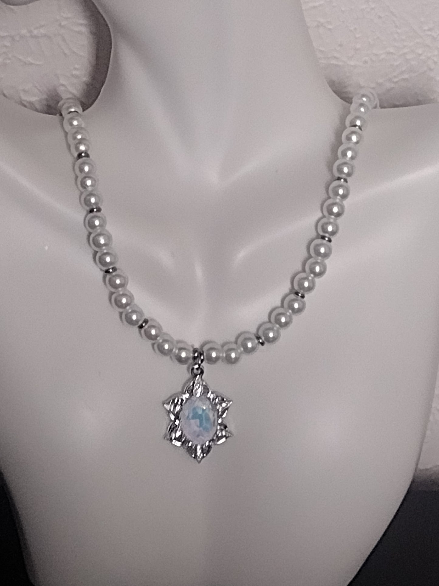 "Classic Pearls" Glass Pearl Beaded Necklace, Stainless Steel, Magnetic Clasp, 2 Colors