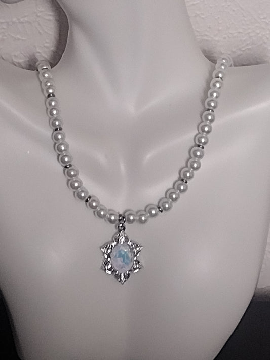 "Classic Pearls" Glass Pearl Beaded Necklace, Stainless Steel, Magnetic Clasp, 2 Colors