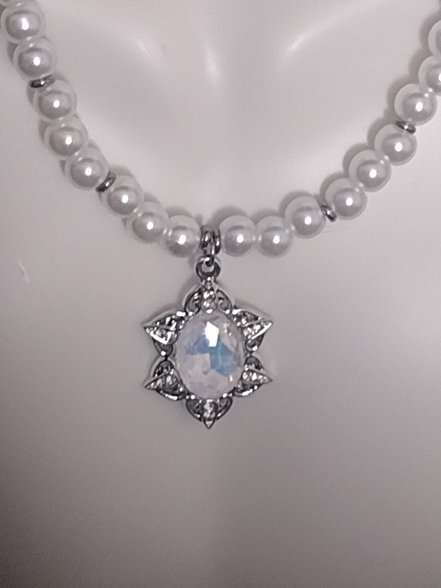 "Classic Pearls" Glass Pearl Beaded Necklace, Stainless Steel, Magnetic Clasp, 2 Colors