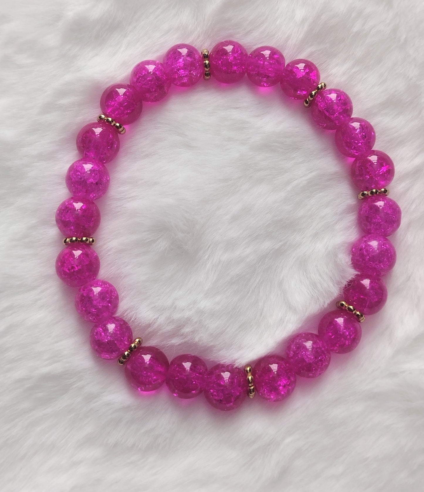 "Broken Glass" Glass Beaded Bracelet, Stretch Bracelet, Gold Stainless Steel, 3 Colors