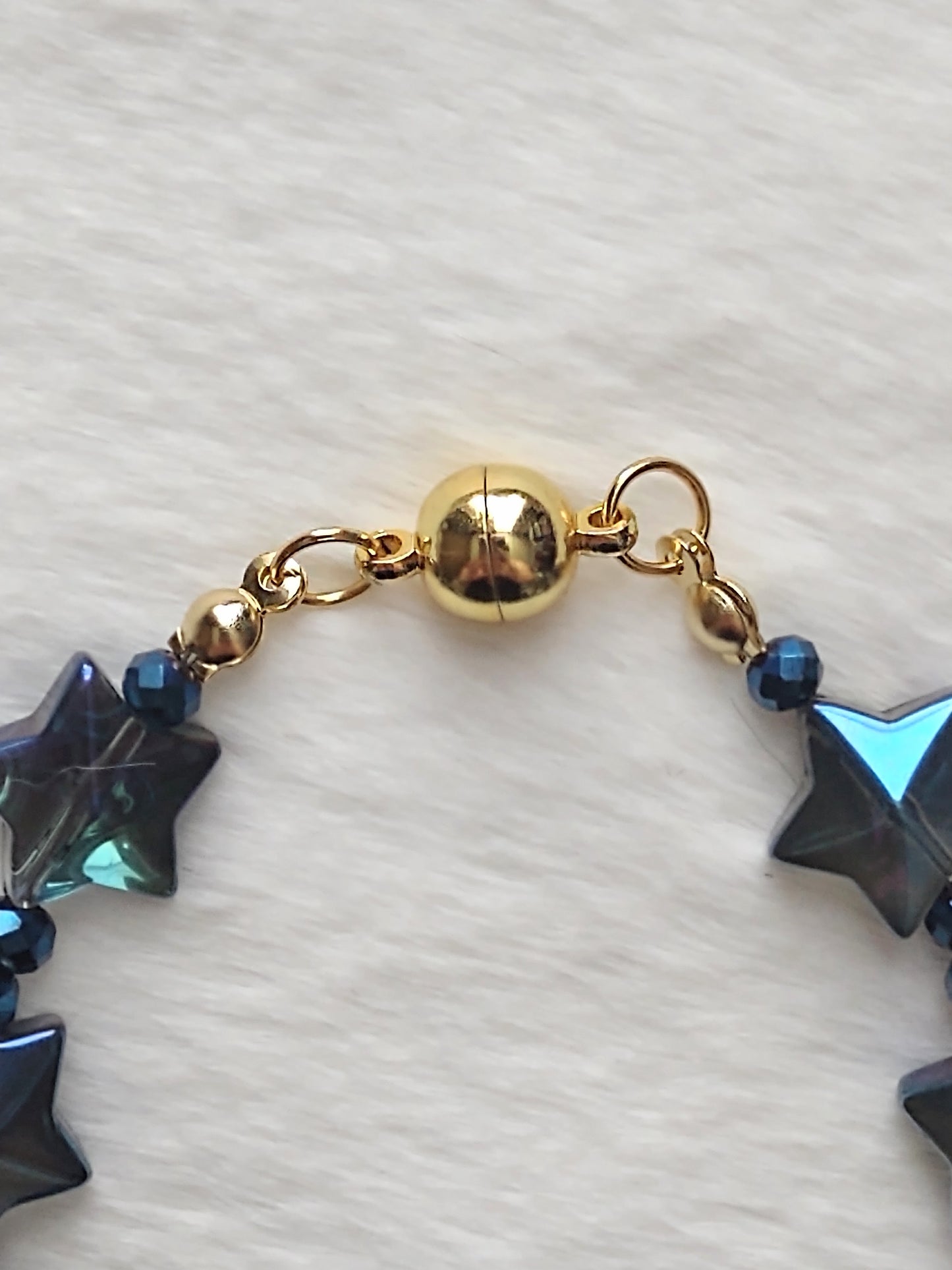 "Starfire" AB Glass Bead Star Bracelet, Magnetic Clasp, Stainless Steel, 2 Colors